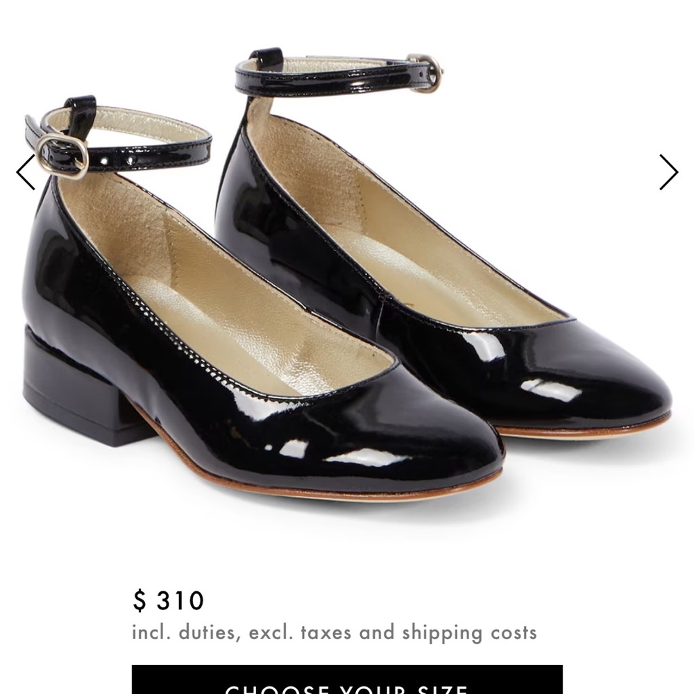 Bonpoint girls size 33 black patent leather dress shoes